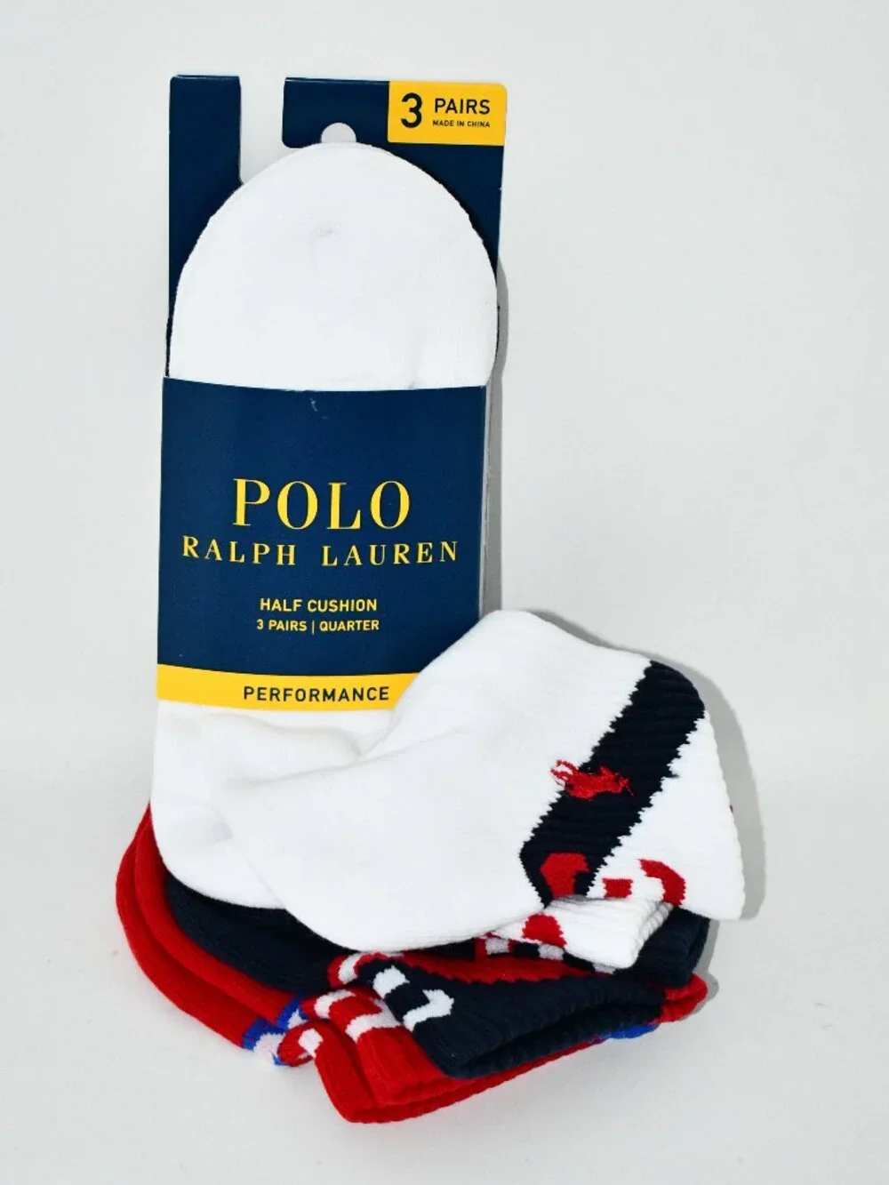 Polo Ralph Lauren, this 3-pack of socks in Sash stripe detail #824652PK NWT
